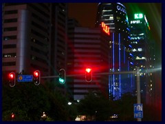 Zhujiang New Town at night.